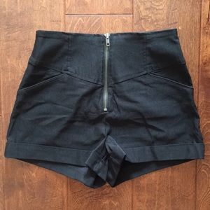 Sparkle and Fade front zip high waisted shorts